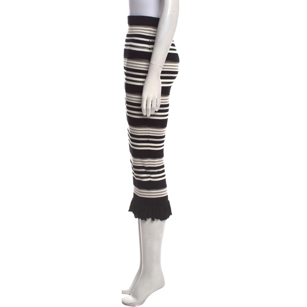 Ronny Kobo black & white striped midi skirt medium